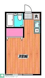 サンライズ東小金井 1階ワンルームの間取り