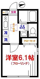 カーサ小金井 1階1Kの間取り