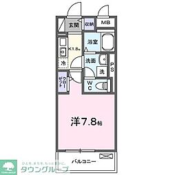 ブルーラグーン 3階1Kの間取り