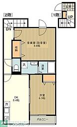 フェリーチェＭＩＹＡＢＩ 2階2DKの間取り