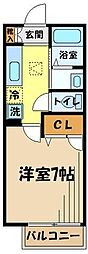 レスポワール 1階1Kの間取り