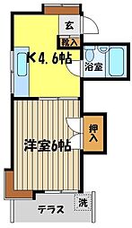 グリーンコーポ 2階1DKの間取り