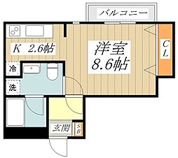 Le　Coffret 2階1Kの間取り