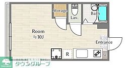 むさし野ハイツA棟 2階ワンルームの間取り