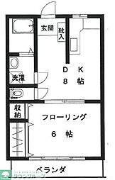マンションホワイト 1階1DKの間取り