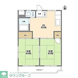 ＫＥＩIIマンション 3階2DKの間取り