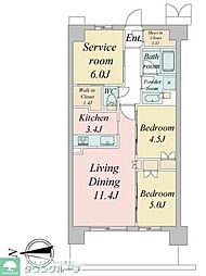 トラープランド蒼麗館 2階2SLDKの間取り
