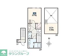 del Cielo小平 202 2階1Kの間取り