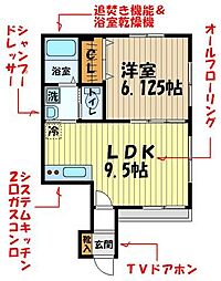 エスペランサ武蔵野 1LDKの間取図画像