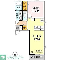 グレイス色葉 1LDKの間取図画像