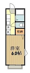 スクエアコイズミ 1Kの間取図画像