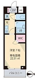 ビイルーム小金井 1Kの間取図画像