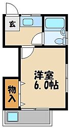 ハイツ大塚 2階1Kの間取り