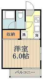 コーポ前原Ｖ 2階1Kの間取り