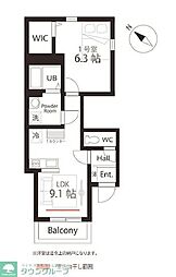 JR京浜東北・根岸線 新杉田駅 徒歩8分の賃貸アパート 1階1LDKの間取り
