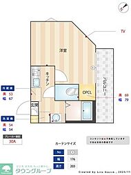 京急本線 上大岡駅 徒歩17分の賃貸アパート 3階1Kの間取り