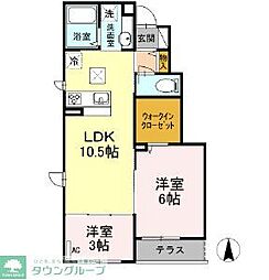 レビジュー洋光台 1階2LDKの間取り
