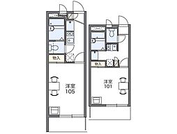 JR横須賀線 東戸塚駅 バス12分 山谷下車 徒歩1分の賃貸アパート 2階1Kの間取り
