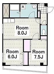 東光レジデンス保土ヶ谷 2階2LDKの間取り