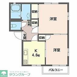 グレイス・テイ　Ｃ 2階2Kの間取り