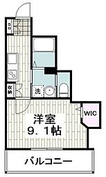 横浜市営地下鉄ブルーライン 蒔田駅 徒歩4分の賃貸マンション 3階1Kの間取り