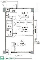パルクドスリジェ 2LDKの間取図画像