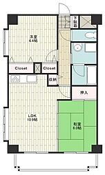 モンヴェール東戸塚 2LDKの間取図画像