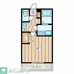 アリオック 1Kの間取図画像