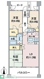 ヴィルヌーブ東戸塚プレジール 3LDKの間取図画像