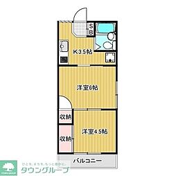 第6ヤマニコープ 2Kの間取図画像