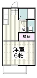 あけぼのハイツ 1Kの間取図画像