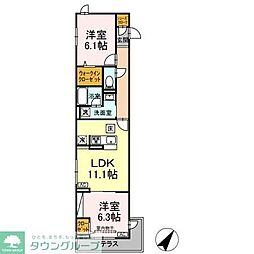 ホープハイツ 2LDKの間取図画像