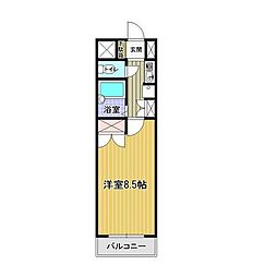 リバーサイドパレス 1Kの間取図画像