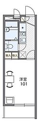 レオパレスピーフス 1Kの間取図画像