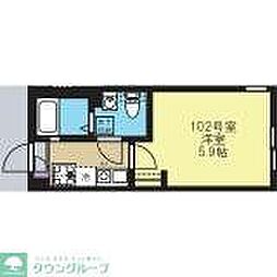 FLBレジデンス金沢文庫 1Kの間取図画像