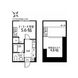 ハーミットクラブハウス上大岡4A棟 1Kの間取図画像