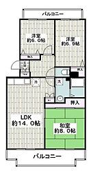 グランメール湘南台 3LDKの間取図画像