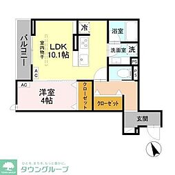 藤沢市羽鳥1丁目アパート 1LDKの間取図画像