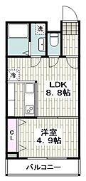 アルドゥール上永谷壱番館 1LDKの間取図画像