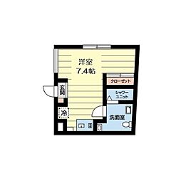 フーゴ四谷 ワンルームの間取図画像