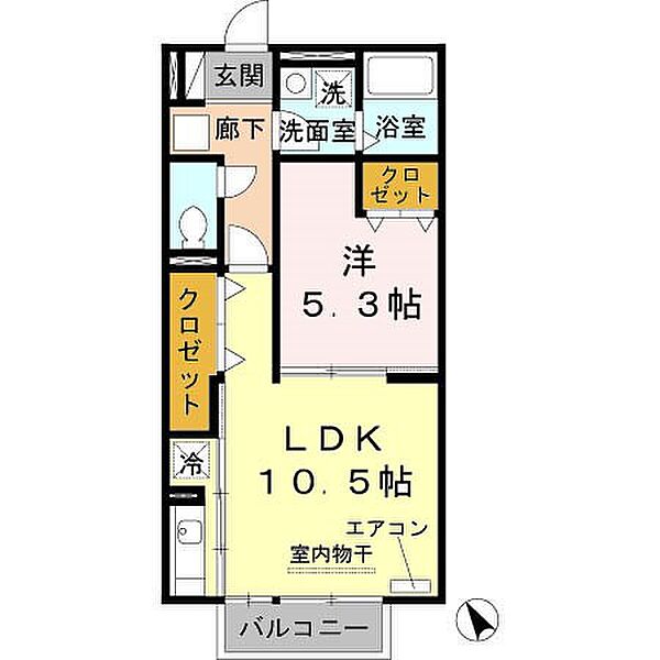 めぞん青い風 ｜滋賀県栗東市辻(賃貸アパート1LDK・1階・41.68㎡)の写真 その2