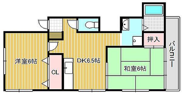 ユウユウハイツ ｜滋賀県栗東市辻(賃貸アパート2DK・2階・42.00㎡)の写真 その2