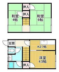 江口荘 2階3Kの間取り