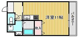 カーサソラーレ 4階ワンルームの間取り