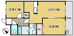 continuare 3階2LDKの間取り