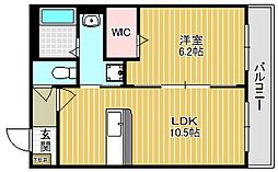 GREENAWAY（グリーンアウェイ） 3階1LDKの間取り