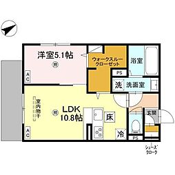 D-ROOM守山3丁目 1階2LDKの間取り