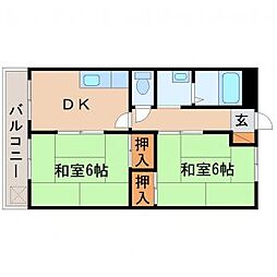 フラッツ守山 2DKの間取図画像