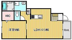 モンアヴニールC 1LDKの間取図画像