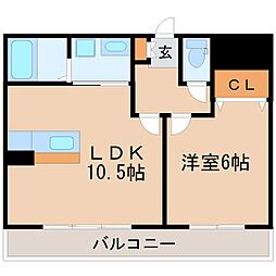 エヌハイム 1LDKの間取図画像